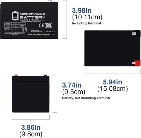بطارية Mighty Max 12V 12AH بديلة متوافقة مع عجلات الحركة Mega Tredz Yamaha Raptor 700R Disney Frozen Sleigh التي تعمل بالبطارية أثناء الركوب in Kuwait