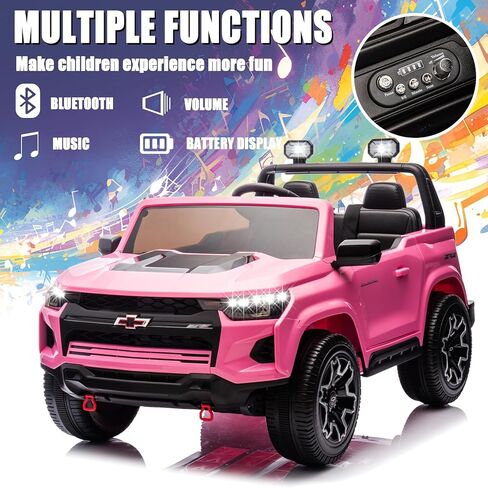 لعبة ركوب بوستاك 24 فولت مع جهاز تحكم عن بعد للوالدين، طاقة كهربائية تعمل بالبطارية 4WD 4 عجلات للأطفال الصغار، ركوب الأطفال على شاحنة UTV سيارات الأطفال للقيادة مع أضواء LED بلوتوث، وردي in Kuwait
