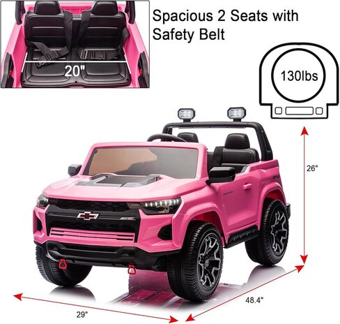 لعبة ركوب بوستاك 24 فولت مع جهاز تحكم عن بعد للوالدين، طاقة كهربائية تعمل بالبطارية 4WD 4 عجلات للأطفال الصغار، ركوب الأطفال على شاحنة UTV سيارات الأطفال للقيادة مع أضواء LED بلوتوث، وردي in Kuwait