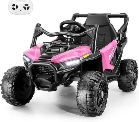 سيارة ركوب كهربائية للأطفال من Hikole 24V UTV مع جهاز تحكم عن بعد، محرك قوي 2 × 200 وات، ممتص للصدمات، حزام أمان، قرن، موسيقى وأضواء LED، ألعاب ركوب للأطفال الكبار من سن 3 إلى 8 سنوات، أسود in Saudi Arabia