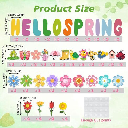 72PCS Hello Spring Cutouts for Bulletin Board Decoration, Assorted Spring Animal Flowers Paper Cut-Outs for Springtime Holiday Party Home Office Classroom Bulletin Board Wall Decor in Saudi Arabia