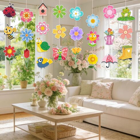 72PCS Hello Spring Cutouts for Bulletin Board Decoration, Assorted Spring Animal Flowers Paper Cut-Outs for Springtime Holiday Party Home Office Classroom Bulletin Board Wall Decor in Saudi Arabia