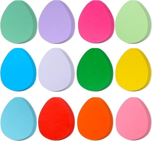 144 Pcs Large Easter Egg Cutouts 6 Inch Paper Egg Shape Cut-Outs Assorted Color Easter Egg Accents Classroom Decoration for Kids School Craft Projects Classroom Spring Easter Party Decor in Saudi Arabia