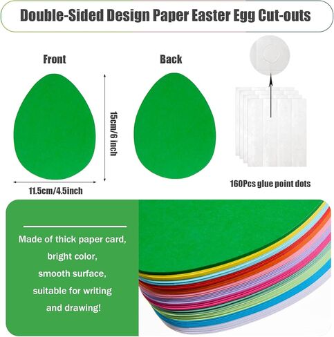 144 Pcs Large Easter Egg Cutouts 6 Inch Paper Egg Shape Cut-Outs Assorted Color Easter Egg Accents Classroom Decoration for Kids School Craft Projects Classroom Spring Easter Party Decor in Saudi Arabia