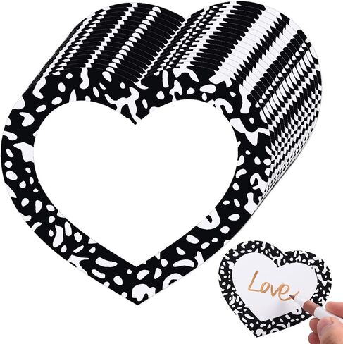 FOBSME 120 Pcs Black Composition Heart Cutouts 3.94 Inch Heart Bulletin Board Cutouts Accents Paper Composition Hearts Name Tags for DIY Crafts Valentine Back to School Mother Day Classroom Decor in Saudi Arabia
