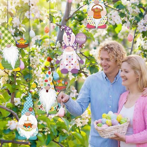 40 Pieces Easter Gnomes Cutouts Stickers Easter Gnomes Window Cling Funny Bulletin Board Decoration Cutouts with Glue Point Dots for Home Office Holiday Party Favors Supply, 8 Designs in Saudi Arabia