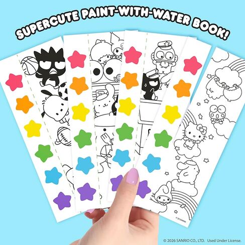 Hello Sanrio® Watercolor Art Pad, Hello Sanrio® Watercolor Art Pad w/ 20 Unique Pages, Mini Paintbrush & 6 Mess Free Watercolor Paint Colors w/Water Books & Great Travel Activities for Kids in Saudi Arabia