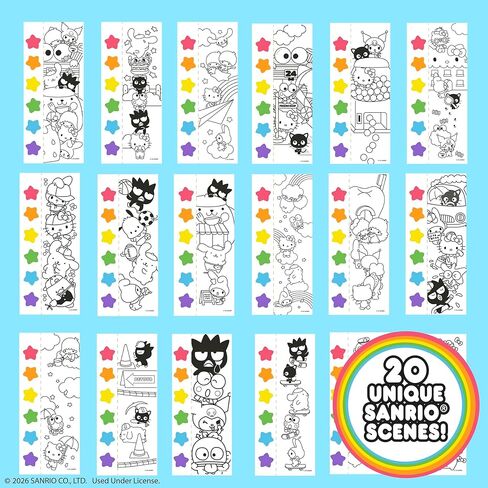 Hello Sanrio® Watercolor Art Pad, Hello Sanrio® Watercolor Art Pad w/ 20 Unique Pages, Mini Paintbrush & 6 Mess Free Watercolor Paint Colors w/Water Books & Great Travel Activities for Kids in Saudi Arabia
