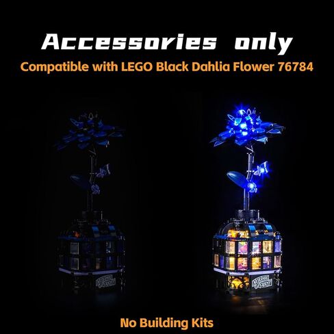 BrickBling LED Lighting Kit Compatible with Lego Wednesday Black Dahlia Flower, Creative Light Compatible with Lego 76784, Gift Idea for Birthdays-Excluding Bricks in Saudi Arabia