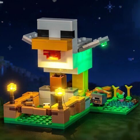 إضاءة LED متوافقة مع Lego 21585 Minecraft Chicken Farm - مصابيح فقط، مجموعة إضاءة متوافقة مع Lego Chicken Farm 21585، غير متضمنة الوضع in Saudi Arabia