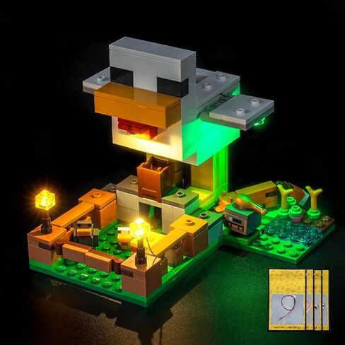 إضاءة LED متوافقة مع Lego 21585 Minecraft Chicken Farm - مصابيح فقط، مجموعة إضاءة متوافقة مع Lego Chicken Farm 21585، غير متضمنة الوضع in Saudi Arabia