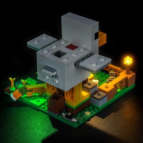 إضاءة LED متوافقة مع Lego 21585 Minecraft Chicken Farm - مصابيح فقط، مجموعة إضاءة متوافقة مع Lego Chicken Farm 21585، غير متضمنة الوضع in Saudi Arabia