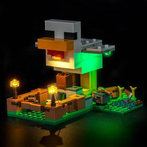إضاءة LED متوافقة مع Lego 21585 Minecraft Chicken Farm - مصابيح فقط، مجموعة إضاءة متوافقة مع Lego Chicken Farm 21585، غير متضمنة الوضع in Saudi Arabia