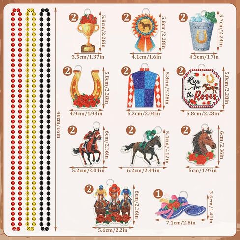 NOVWANG Derby Party Necklace Accessories Festive Derby Bead Necklace Set, 21 Pcs Horse Racing Themed Jewelry with Horse Horseshoe Pendants for Racing Party Decorations in Saudi Arabia