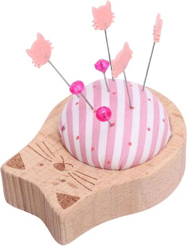 AYNEFY Pin Cushion Sewing Kit 80Pcs Position Pins with Jewel Head for Quilting Crafts Patchwork Needle Holder Cat Design Decorative Sewing Accessories in Saudi Arabia
