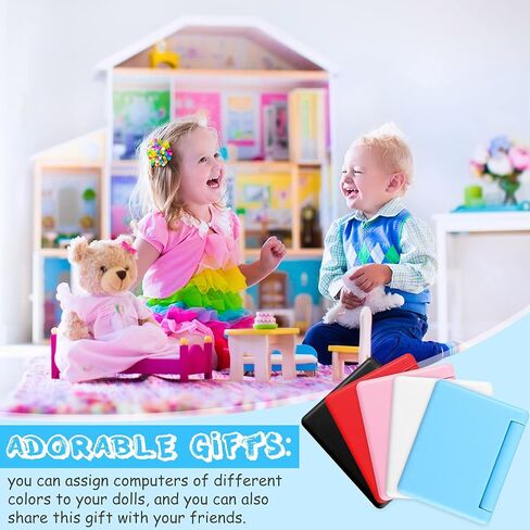 15 Pieces Dollhouse Mini Laptop Scene Simulation Notebook Mini Laptop Tablet Toys Doll Office Computer Decoration Accessories for 1/12 1/6 Scale Dolls House Accessories Pretend Toys, 5 Colors in Saudi Arabia