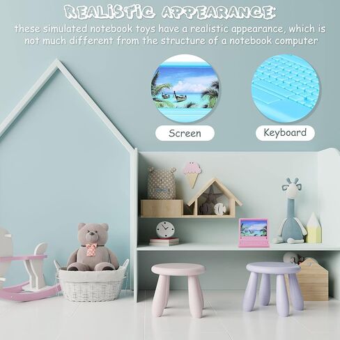 15 Pieces Dollhouse Mini Laptop Scene Simulation Notebook Mini Laptop Tablet Toys Doll Office Computer Decoration Accessories for 1/12 1/6 Scale Dolls House Accessories Pretend Toys, 5 Colors in Saudi Arabia