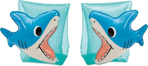 شارات Maccabi Art Shark PopUp - عوامات ذراع قابلة للنفخ للأطفال من سن 3 إلى 6 سنوات - تصميم سمكة قرش ثلاثي الأبعاد، بولي كلوريد الفينيل المتين، أداة AirFlate، DuraSeam مانعة للتسرب، معدات أمان للسباحة في حمام السباحة in Kuwait