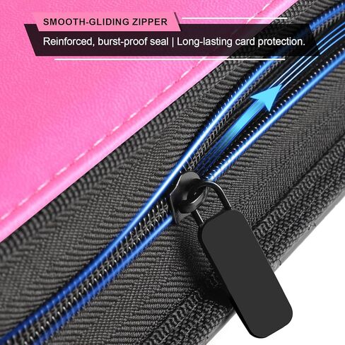 9 Pocket Pink Card Binder - Holds 432 Cards, 24 Double-Sided Clear Pages, Premium Zippered Cute Card Album Folder Compatible with Card Sleeves, Perfect for Sports MTG Game Card Collections(Pink) in Saudi Arabia