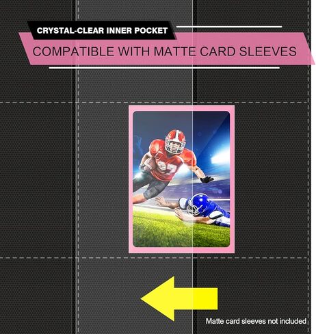 9 Pocket Pink Card Binder - Holds 432 Cards, 24 Double-Sided Clear Pages, Premium Zippered Cute Card Album Folder Compatible with Card Sleeves, Perfect for Sports MTG Game Card Collections(Pink) in Saudi Arabia