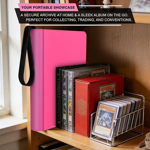 9 Pocket Pink Card Binder - Holds 432 Cards, 24 Double-Sided Clear Pages, Premium Zippered Cute Card Album Folder Compatible with Card Sleeves, Perfect for Sports MTG Game Card Collections(Pink) in Saudi Arabia