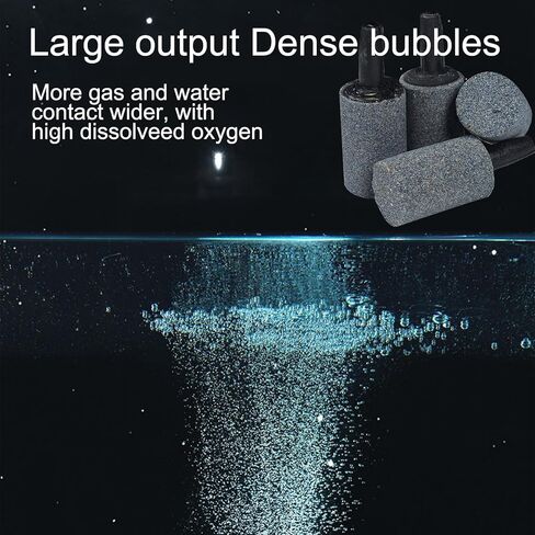 أحجار هواء لحوض السمك مقاس 2.54 سم، 20 عبوة من حجر فقاعات خزان الأسماك، موزع فقاعات مهوية، ملحقات مضخة هواء نانو، أسطوانة in Kuwait