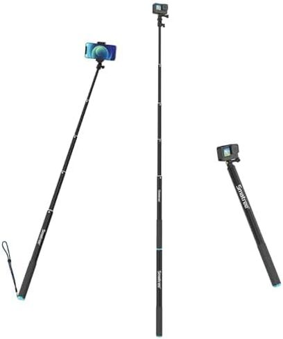 Smatree 86.6" Selfie Telescopic Stick for DJI OSMO 360/Osmo Action 6 | for Insta360 X5,GoPro Max 2/Hero 13/12/11/10,Osmo Action 5 Pro,AKASO EK7000,7.2ft Pole Compatiable with Camera and Phone in Kuwait