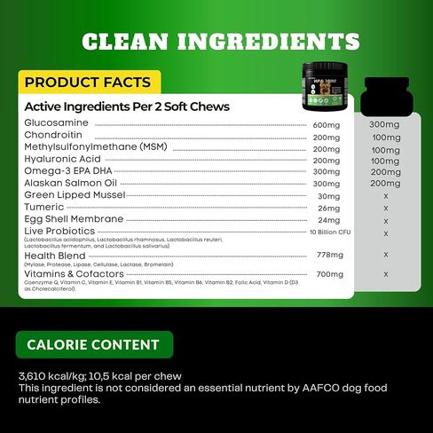 Dog Hip & Joint Supplement Chews with Glucosamine & Chondroitin – Joint Support for Senior & Large Breed Dogs, Helps Mobility & Flexibility – 120 Ct in Kuwait