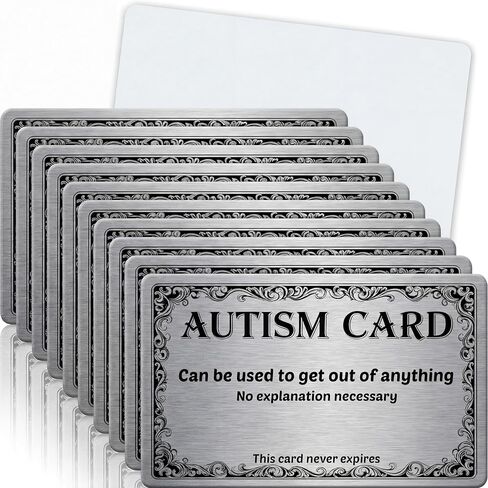 Novabright 10 Pcs Autism Excuse Cards Autism Communication Cards Funny Wallet-Size PVC Gag Gift Plastic Card for Friends Anxiety Relief in Kuwait