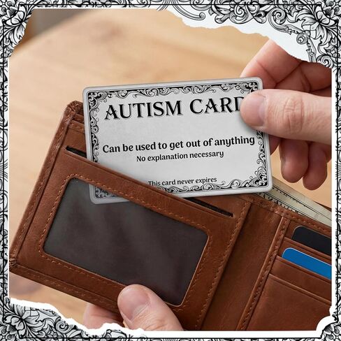 Novabright 10 Pcs Autism Excuse Cards Autism Communication Cards Funny Wallet-Size PVC Gag Gift Plastic Card for Friends Anxiety Relief in Kuwait
