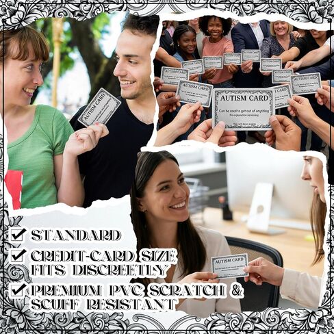 Novabright 10 Pcs Autism Excuse Cards Autism Communication Cards Funny Wallet-Size PVC Gag Gift Plastic Card for Friends Anxiety Relief in Kuwait