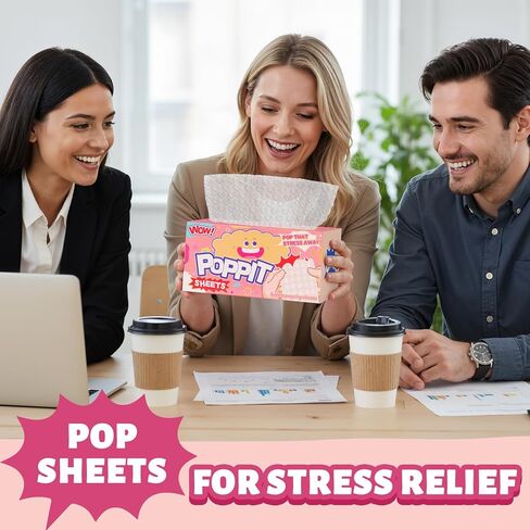 Pop Sheets for Stress Relief, 25 Sheets Bubble Popper Wrap Fidget Sensory Toys for Christmas White Elephant Gag Gifts (White-Heart, 25 Sheets) in Saudi Arabia