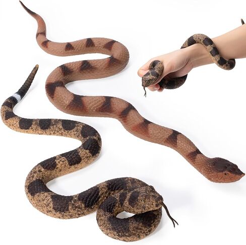 2Pcs Realistic Fake Snakes Toy for Pranks, Lifelike Rubber Snake Keep Birds and Squirrels Away, Rattlesnake Prop for Halloween, Outdoor Yard Decoration in Saudi Arabia
