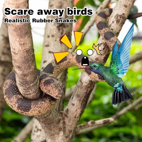 2Pcs Realistic Fake Snakes Toy for Pranks, Lifelike Rubber Snake Keep Birds and Squirrels Away, Rattlesnake Prop for Halloween, Outdoor Yard Decoration in Saudi Arabia