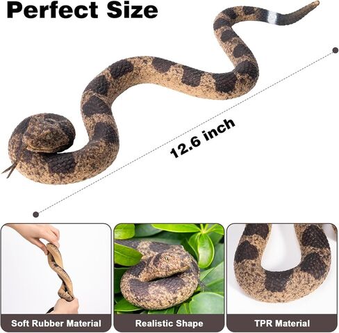 2Pcs Realistic Fake Snakes Toy for Pranks, Lifelike Rubber Snake Keep Birds and Squirrels Away, Rattlesnake Prop for Halloween, Outdoor Yard Decoration in Saudi Arabia