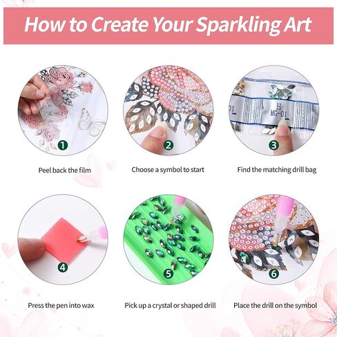 Ludeanetti Framed Diamond Art Kit for Adults 8"x8"Diamond Painting with Stand 5D Special Shaped Drills Small Desktop Diamond Painting Art Kit Ornament for Woman in Saudi Arabia