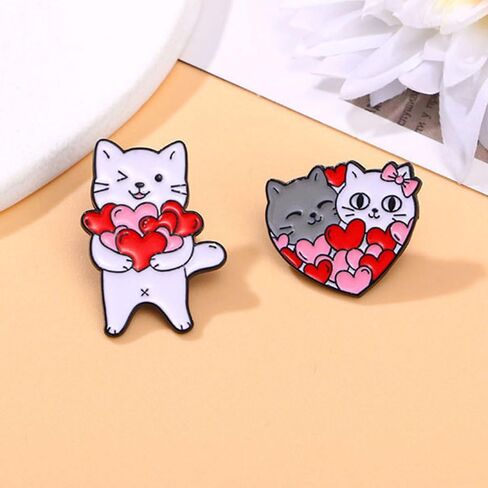 4 Pcs Cute Cat Enamel Pin Set Cute Kawaii Cat Brooches for Backpack Hat Jackets Bag Clothes Accessories Men Women Gifts in Kuwait
