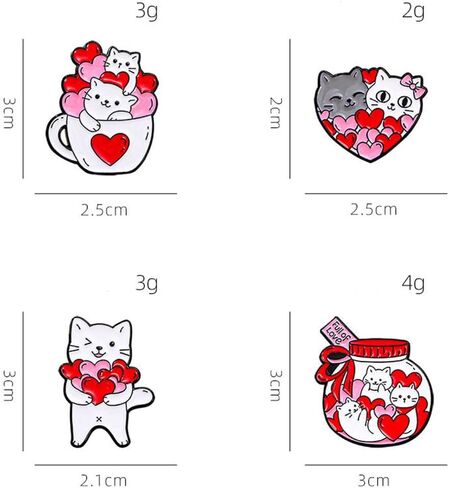 4 Pcs Cute Cat Enamel Pin Set Cute Kawaii Cat Brooches for Backpack Hat Jackets Bag Clothes Accessories Men Women Gifts in Kuwait