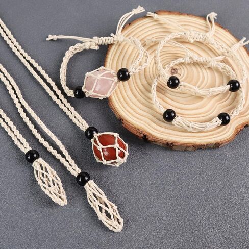 Anjiucc 64pcs Handmade Crystal Holder Necklace Replacement Hanging Pendant Holder Empty Stone Cage for DIY Jewelry Adjustable in Saudi Arabia