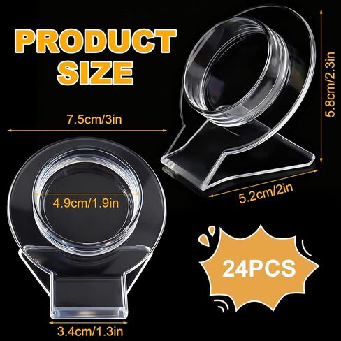 Acrux7 24 Pack Acrylic Bracelet Display Stands, Clear Single Bracelet Holder Stands Organizer for Home, Store, Retail, Vendor, Showcase in Saudi Arabia