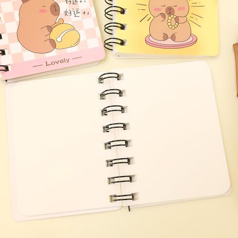 3Pcs Mixed Color Cute Capybara Notebook, Cartoon Animal Notepads, Hand Ledger Coil Book, Stationery Supplies in Saudi Arabia