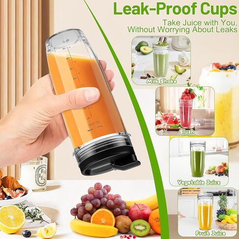 قطعتان من كوب الخلاط سعة 24oz للنينجا، كوب الخلاط مع أغطية رشفة وختم لـ Nutri Ninja BL450 L480 BL640 BL682 BN400 BN750 BN800 NN100 SS100 SS151 SS300 CO351B، قطع غيار خلاط النينجا in Kuwait