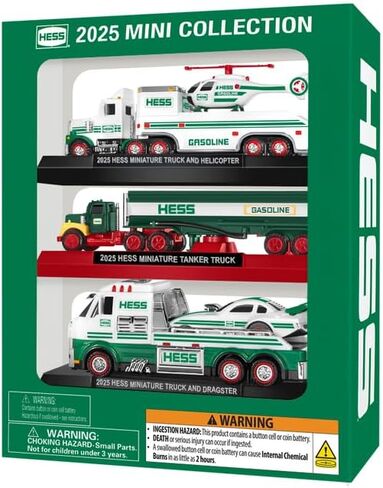 مجموعة Hess 2025 Mini - إصدار محدود 5 في 1 لعبة شاحنات ومقطورات مصغرة مزودة بأضواء وأجزاء متحركة وقواعد عرض in Saudi Arabia