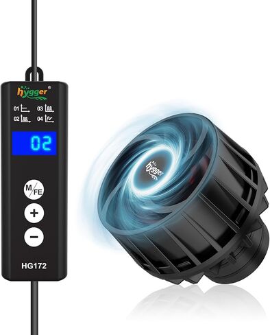 hygger Lite Wave Maker لمضخة دوران قابلة للتعديل لحوض السمك سعة 10-50 جالون مع قاعدة مغناطيسية لخزان الأسماك ورأس طاقة تيار مستمر للشعاب المرجانية والمياه العذبة حتى 792 جالونًا في الساعة in Kuwait