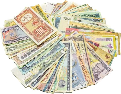 10 Different World Souvenir Notes - 5 Countries - Decorative Paper Money Collection - Not Legal Tender - Aged Style in Saudi Arabia