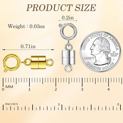 6 عبوات من المشابك والإغلاقات المغناطيسية للقلادات، محولات مشابك مجوهرات مطلية بالذهب والفضة عيار 18 قيراط، مناسبة لسلاسل السوار والقلائد والخلخال، ذهبي وفضي in Kuwait