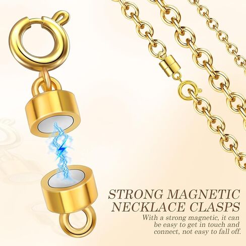 6 عبوات من المشابك والإغلاقات المغناطيسية للقلادات، محولات مشابك مجوهرات مطلية بالذهب والفضة عيار 18 قيراط، مناسبة لسلاسل السوار والقلائد والخلخال، ذهبي وفضي in Kuwait