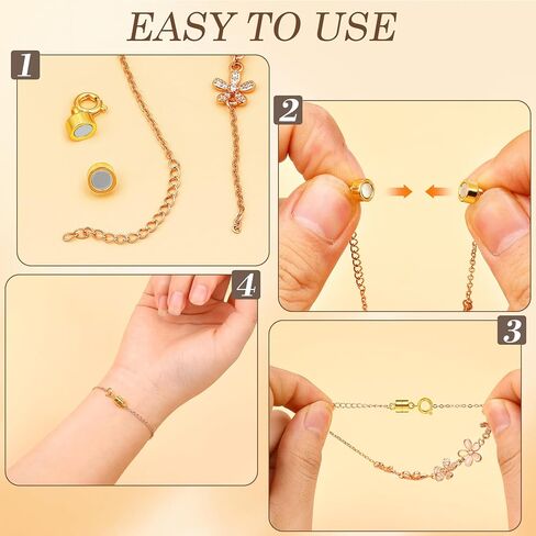 6 عبوات من المشابك والإغلاقات المغناطيسية للقلادات، محولات مشابك مجوهرات مطلية بالذهب والفضة عيار 18 قيراط، مناسبة لسلاسل السوار والقلائد والخلخال، ذهبي وفضي in Kuwait