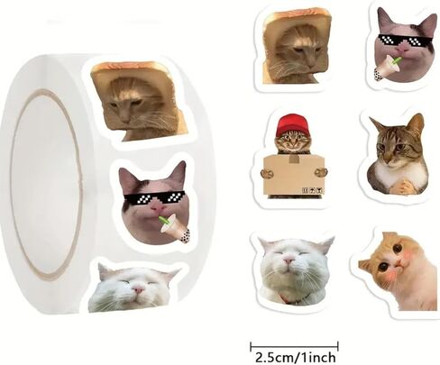 500 قطعة من ملصقات Cat Meme، ملصقات حيوانات لطيفة من الفينيل مقاومة للماء، مجموعة ملصقات مضحكة للقطط للكمبيوتر المحمول، سجل القصاصات، الزجاجات، المجلات، الحرف اليدوية (10 أنماط) in Saudi Arabia