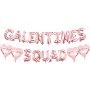 ديكورات يوم Galentines - لافتة بالونات فرقة Galentines Squad بحروف وردية مقاس 40.64 سم - بالونات قلب وردي لديكورات عيد الحب - أصدقاء النساء ديكورات عيد الحب للحفلات in Kuwait